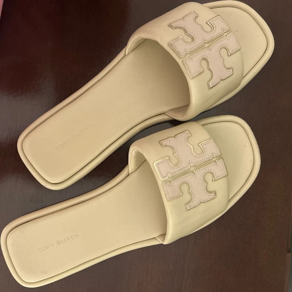 Tory Burch Beige Slide Sandals - Picture 4 of 6